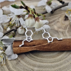 Komplet 2w1 wzór chemiczny serotonina srebro 925.
